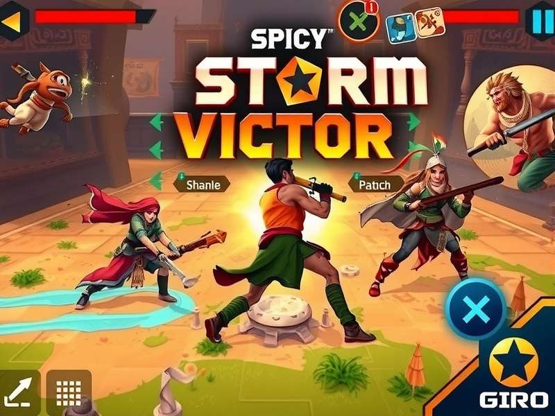 Spicy Storm Victor gameplay screenshot showing intense battle action